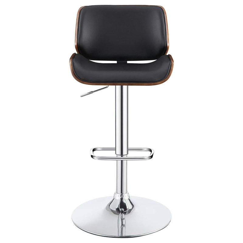 Tabouret de bar réglable écru et chrome, Noir, noir, noir, noir