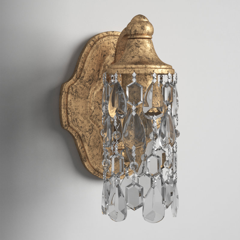 Betta Steel Armed Sconce, Antique Gold