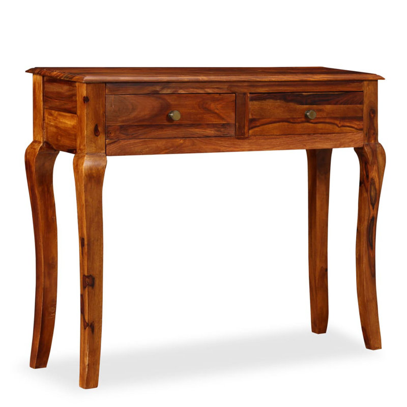 Console en bois de sheesham massif 35,4 po x 12,6 po x 29,9 po
