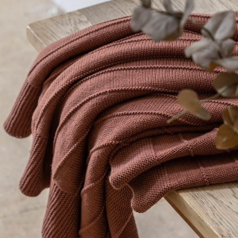 Florence Knit Throw Nutmeg 1300x1700mm, Nutmeg