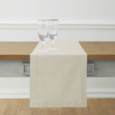 Cotton Linen Hemstitch Table Runner