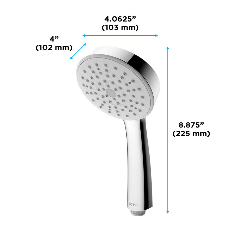 TOTO® L Series 2.0 GPM Single Spray 4 inch Modern Round Handshower, Polished Chrome