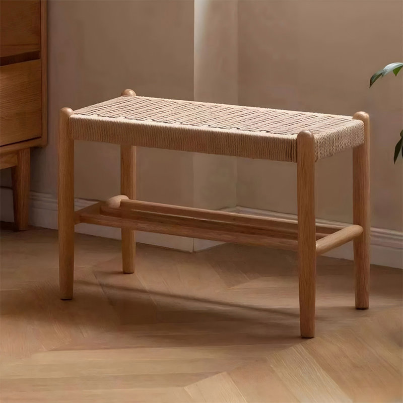 Banc en bois massif Burlywood, H 16,14 po x l 23,62 po x P 11,81 po