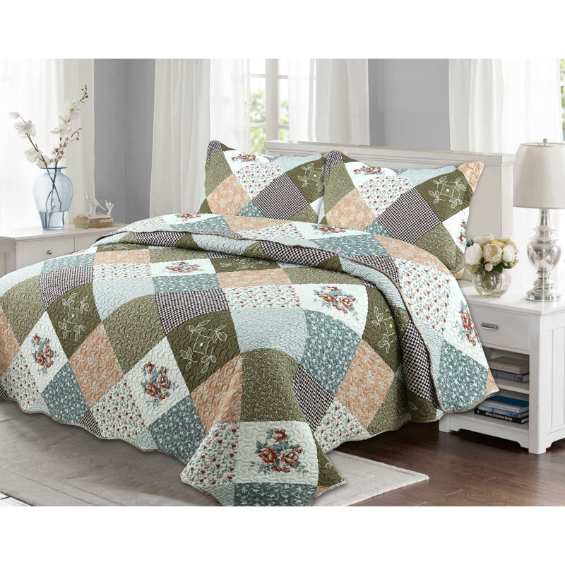 Ensemble de courtepointe 3 pièces Marina Soft Home Marina, Courtepointe pour lit grand + deux taies décorati