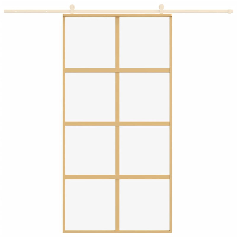 Alishlyn Metal Sliding Door, 205cm H x 102.5cm W x 5cm D, Gold