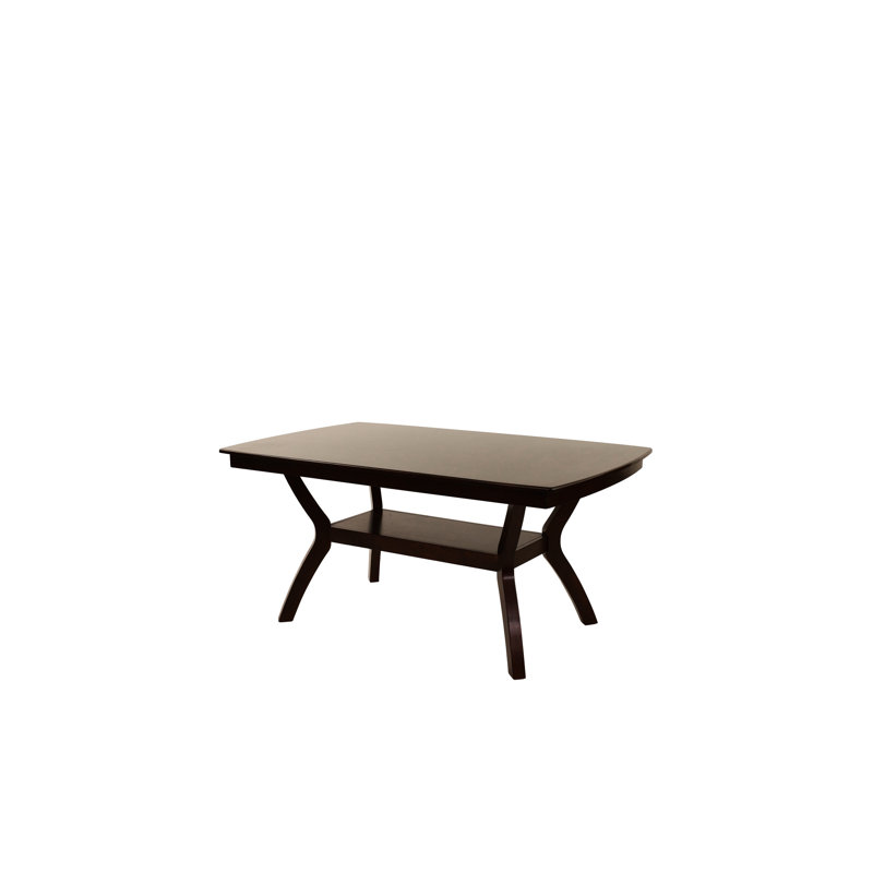 Transitional Solid Wood Table With Shelve - Rectangular Dining For Home Contemporary W Use