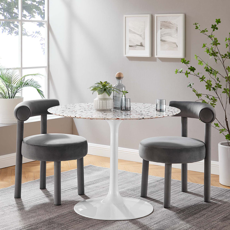 Table de salle à manger Lippa, L 39,5 po x L 39,5 po, 28,5 po de hauteur, Blanc