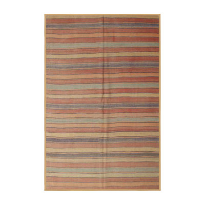 Tapis brun/rouge contemporain