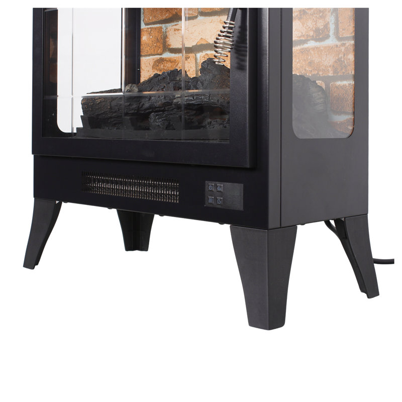 21 Inchthree-Sided Freestanding Electric Fireplace Stove Heater With 3D Flame Effect With Remote Control