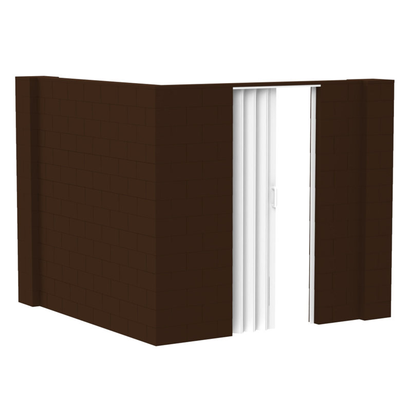 Ensemble mural en forme de L avec porte Everblock, H 84 po x l 96 po x P 96 po, Blanc