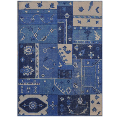 Tapis de zone en laine 5 pi 5 po x 7 pi 6 po main one-of-kind noué la Aliyah