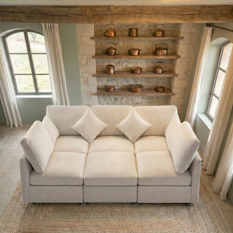 Canapé en bois manufacturé 86,6 po Modern, Blanc