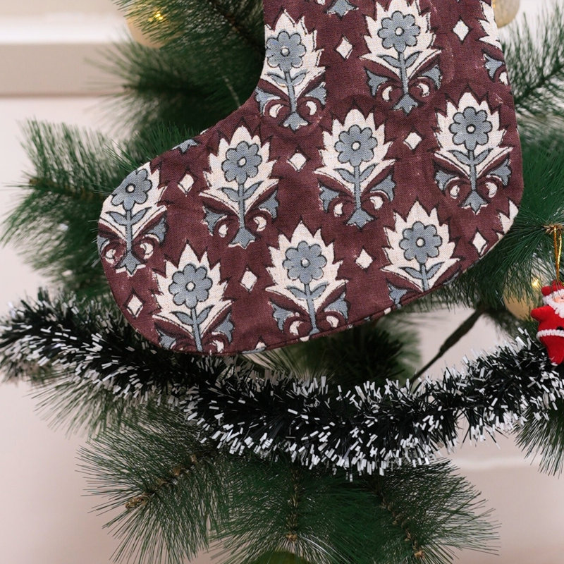 Chaussette de Noël en tissu Fab Fabine, H 16 po x l 6,5 po