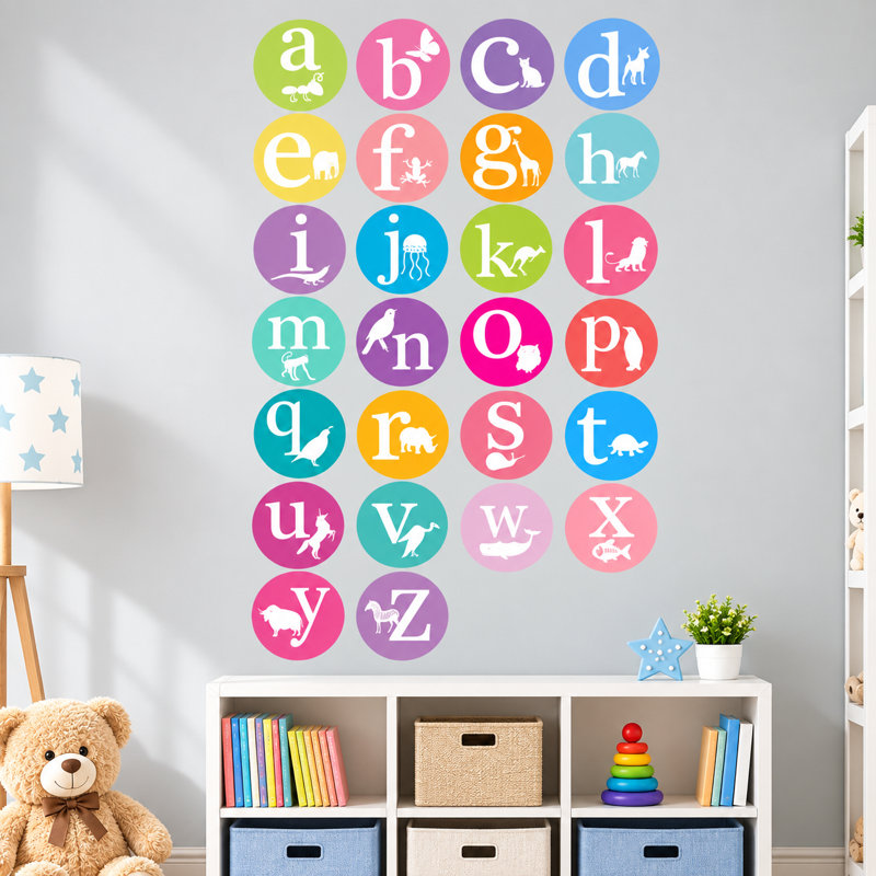 Text & Numbers Non-Wall Damaging Wall Decal, Scheme C