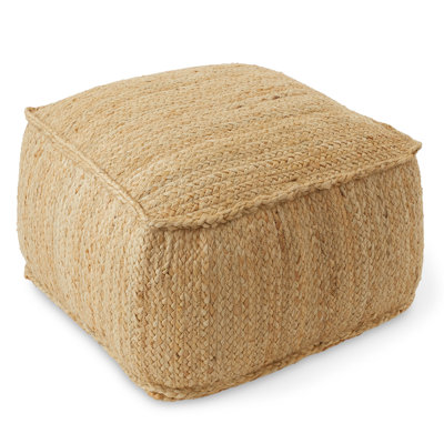 Repose-pieds en jute tressé avec repose-pieds l 22 po x P 22 po x H 14 po