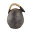 Vase poterie en terre cuite à finition texturée avec poignée tissée grise pour le bureau à domicile.-348675813