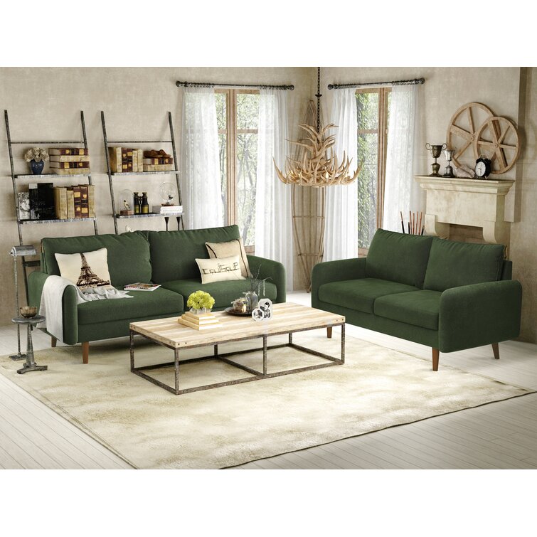 Cilla 70'' Upholstered Sofa George Oliver Fabric: Army Green Velvet