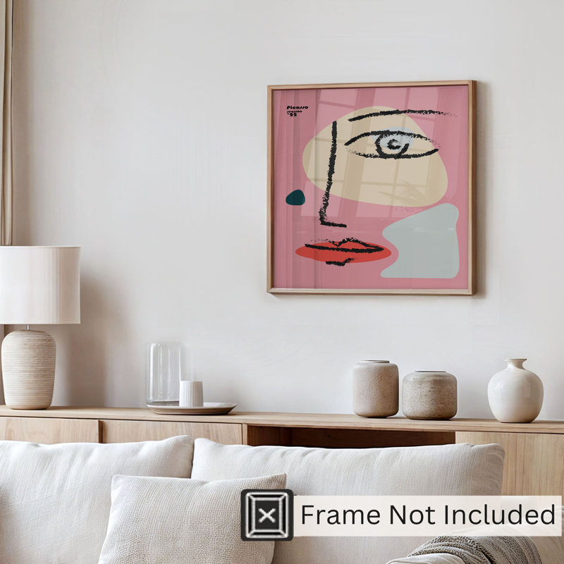«Abstract Picasso Face III», reproduction d'art moderne sans cadre, H 16 po x l 16 po