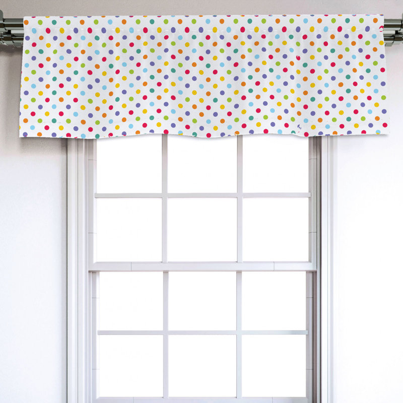 Sateen Polka Dots Ruffled Window Valance