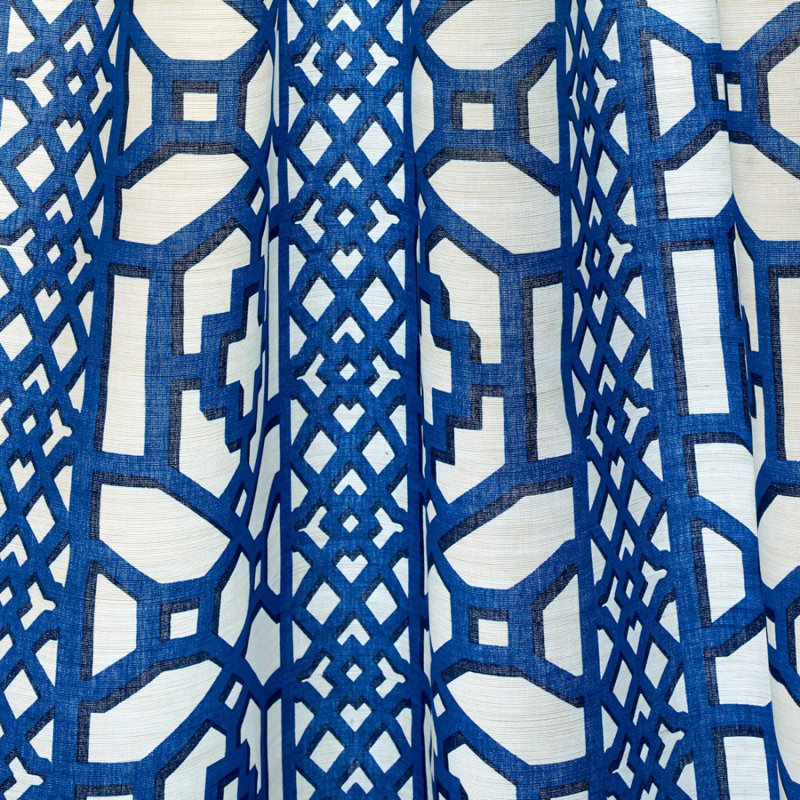 Zanzibar Trellis Matte Fabric, Blue