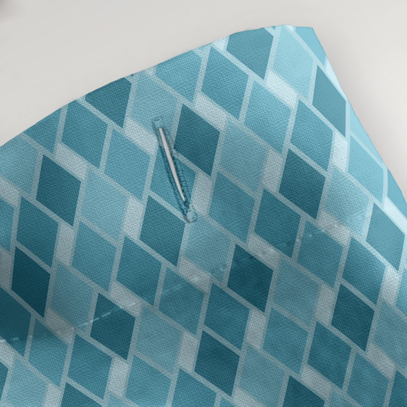Rideau de douche simple à motif de losanges Retro, Bleu