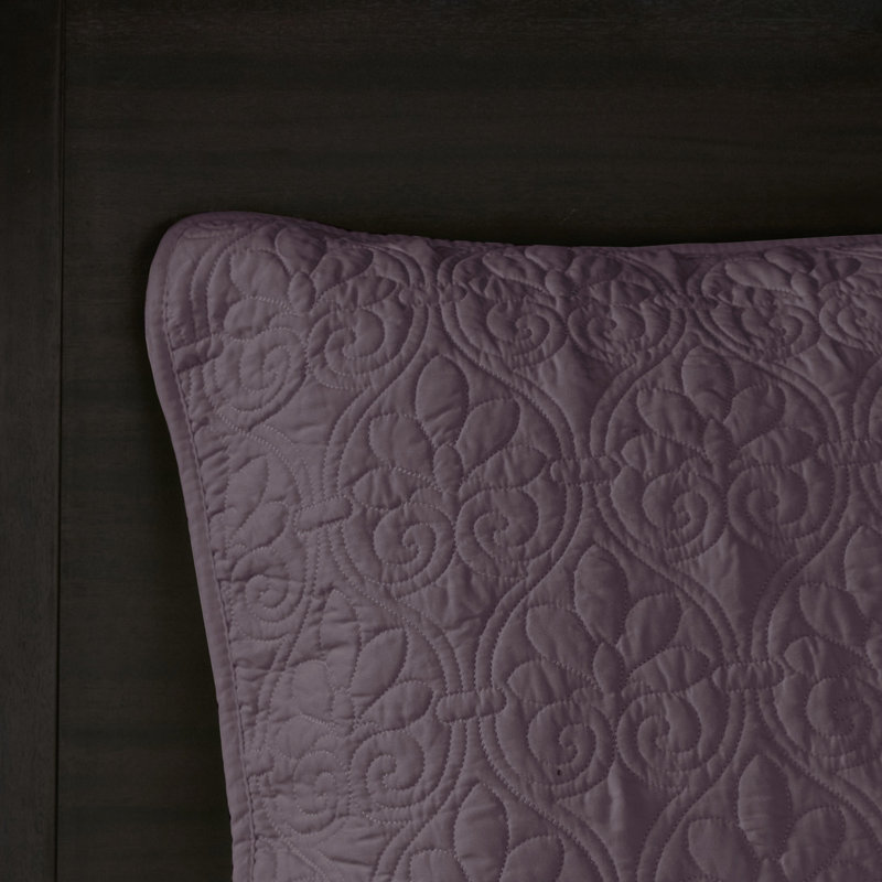Courtepointe mauve pour lit double / grand lit - Rembourrage en coton prélavé pour une nuit de sommeil