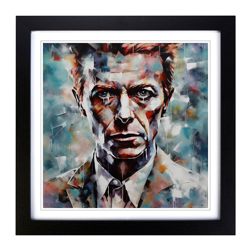 David Bowie Abstract Art - Framed Print, Black