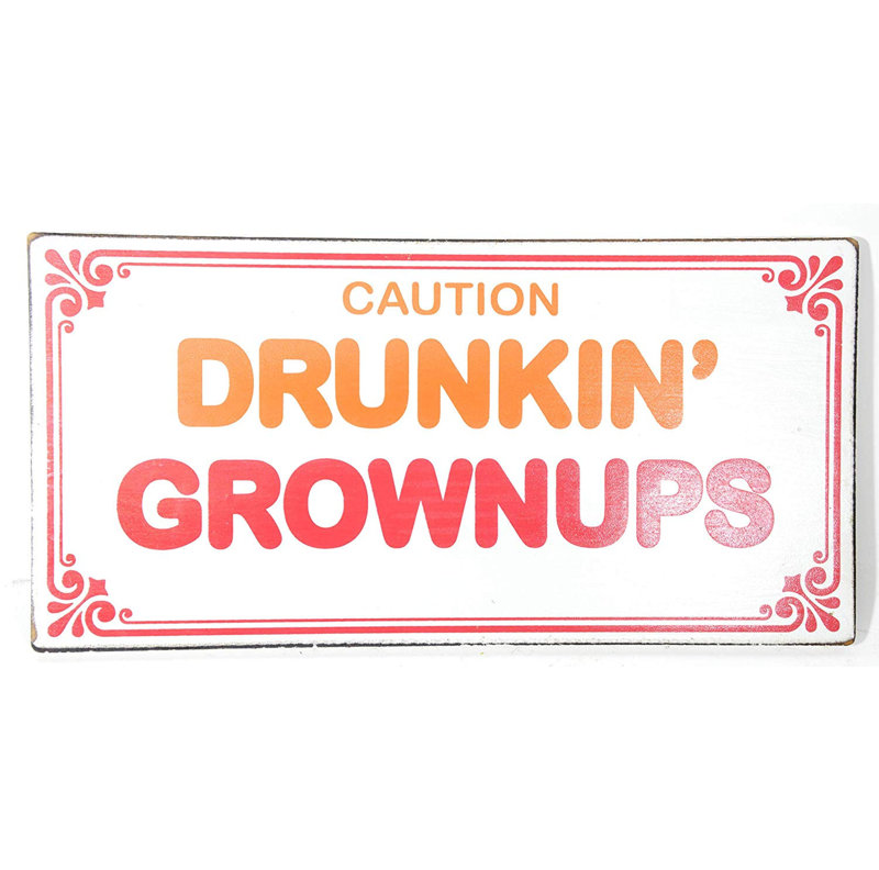 «Drunkin 'Grownups» rigolote à la main, caricature amusante d'un amateur de café, Dunking Donuts