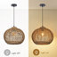 Luminaire suspendu en rotin pour îlot de cuisine, abat-jour sphérique en rotin-993684422