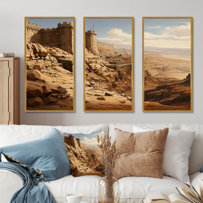 Abstrait Judaïsme Masada Fortress Mystery I - Judaïsme, art mural sur toile