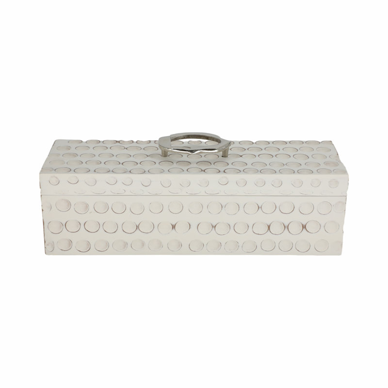 18" Griffon White Wood Box, White
