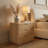 Rustic Solid Wood 3-drawer Nightstand With Carved Door Panels & Stainless Steel Handles-644446148