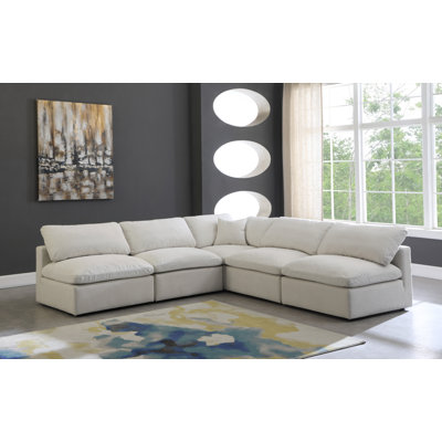 Atis Velvet L-Shaped Sectional Reversible