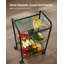 3-Tier Metal Rolling Cart On Wheels With Baskets, Lockable Utility Trolley With Handles For Kitchen Bathroom Closet, Storage With Removable Shelves, Black