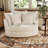 54.9" W Slipcovered Accent Barrel Chair,modern Oversized Sofa Chair With 5 Pillows-334417651