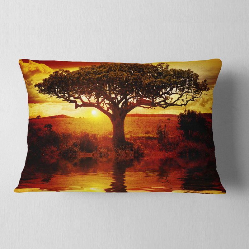 Coussin Lonely Tree in African Sunset