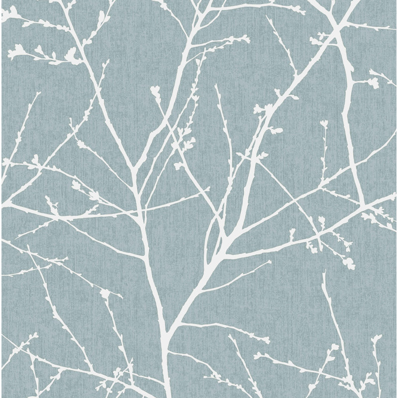 Innocence Floral Wallpaper Roll, Duck Egg