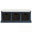 Banc de rangement avec 3 paniers en rotin classiques amovibles