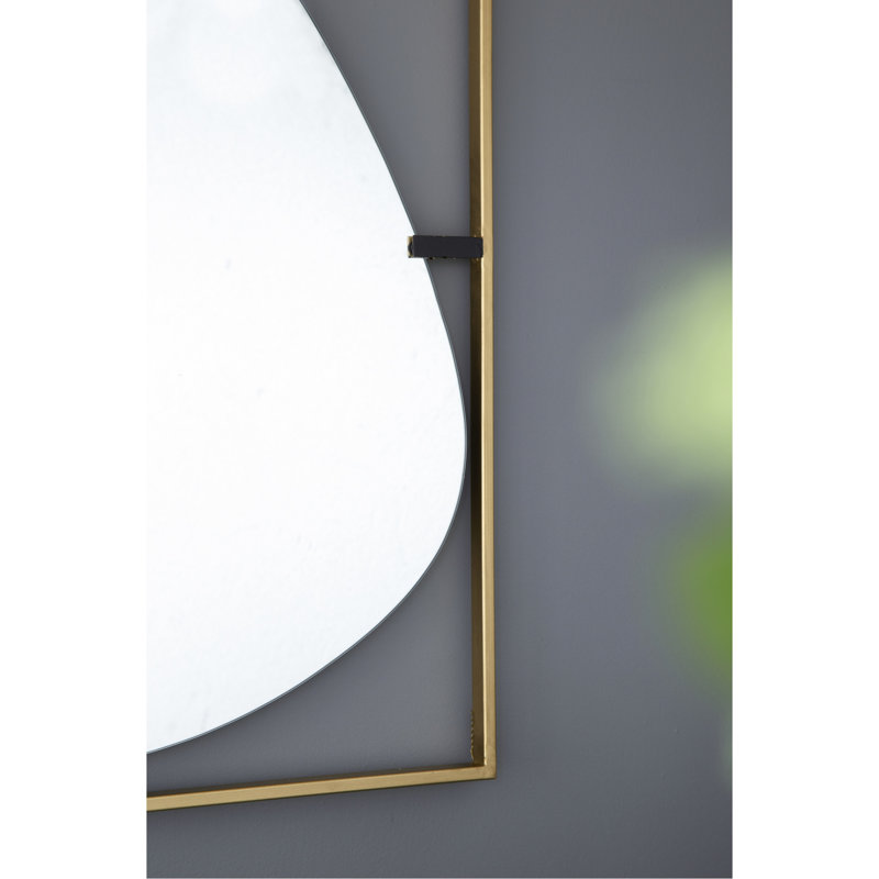 Miroir coquelicot 30x1x40 "en métal doré