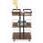 Burnt Wood Pattern Multi-Tier Salon Cart with Universal Wheels, Suitable for Hairdressing