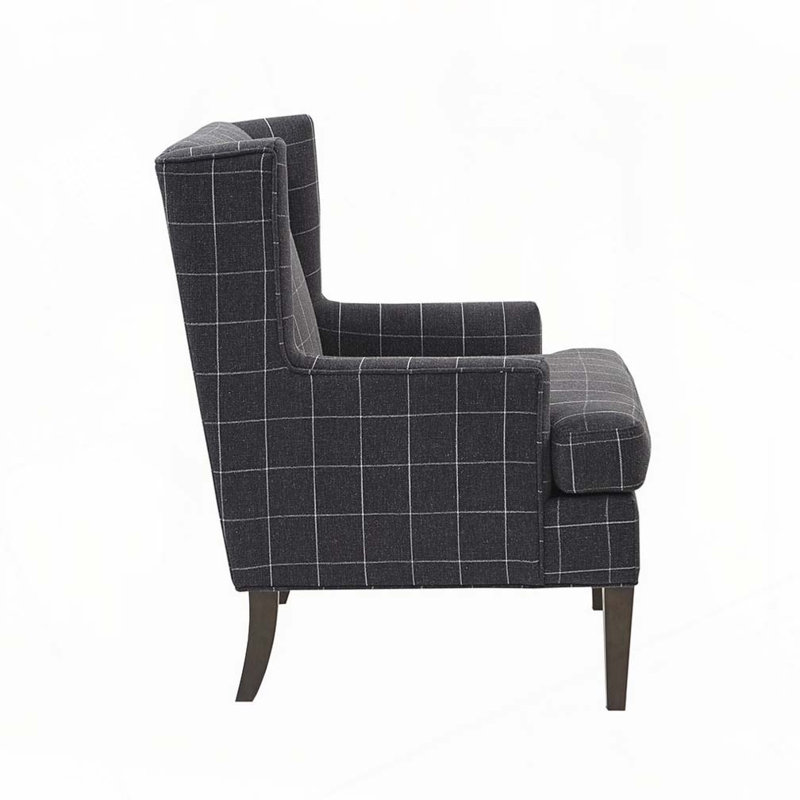 Fauteuil d'appoint rembourré, Gris anthracite