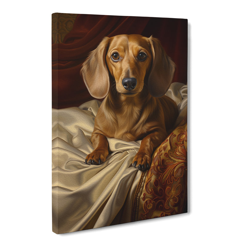 Dachshund Classicism - Wrapped Canvas, 60cm H x 40cm W x 3cm D