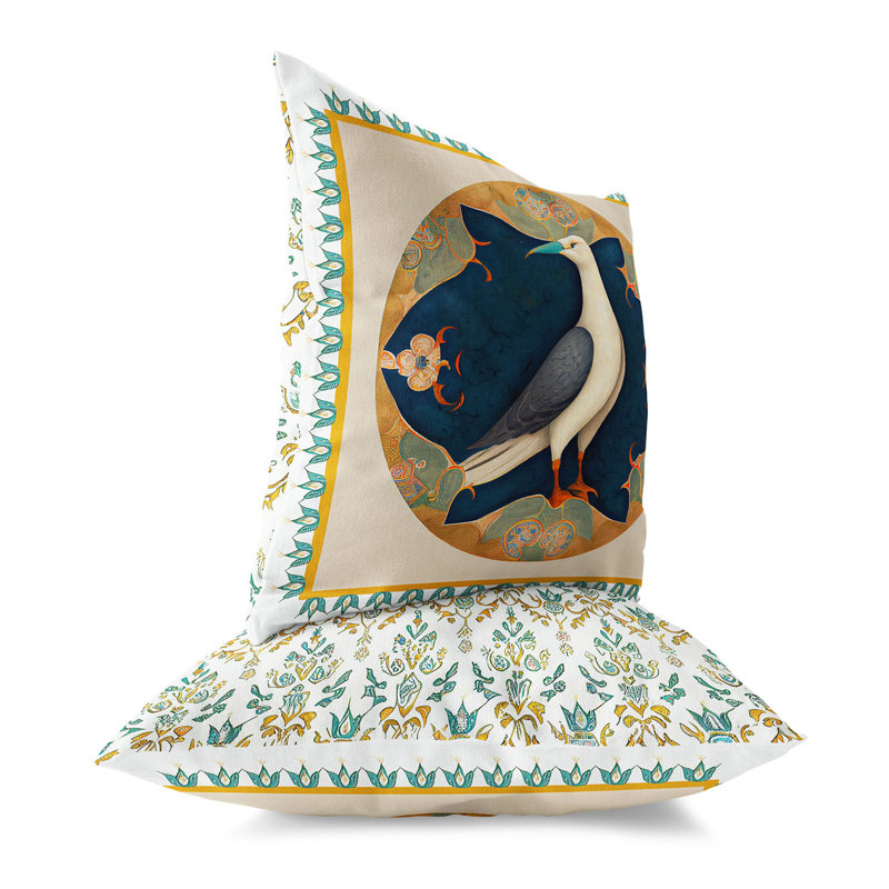 Coussin décoratif intérieur / extérieur Albatros, 16 po x 16 po