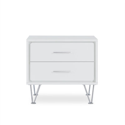Deoss White Finish Accent Table