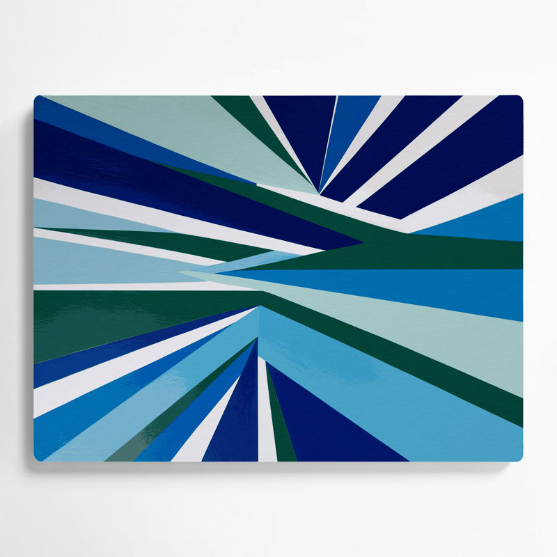 Art mural en métal bleu Hard Edge 40