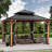 Horizon 12' x 12' Hard Top Gazebo With Solar Self Powered LED Lights, Mosquito Netting  and Canopy Hook