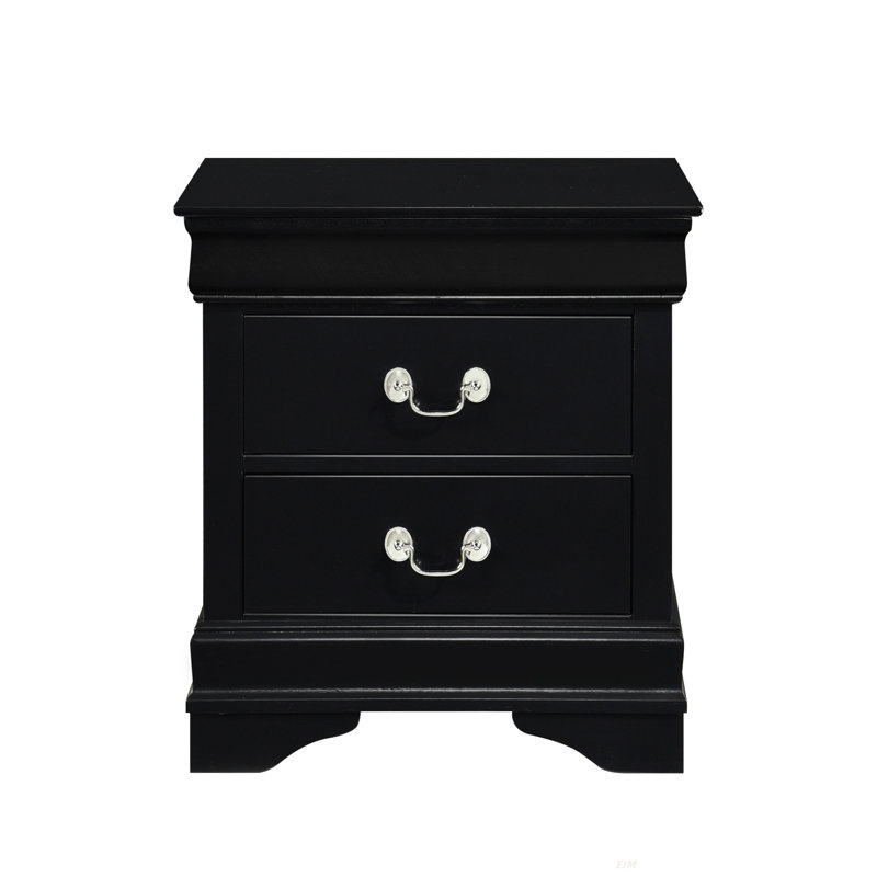 Table de chevet à finition noire 1Pc