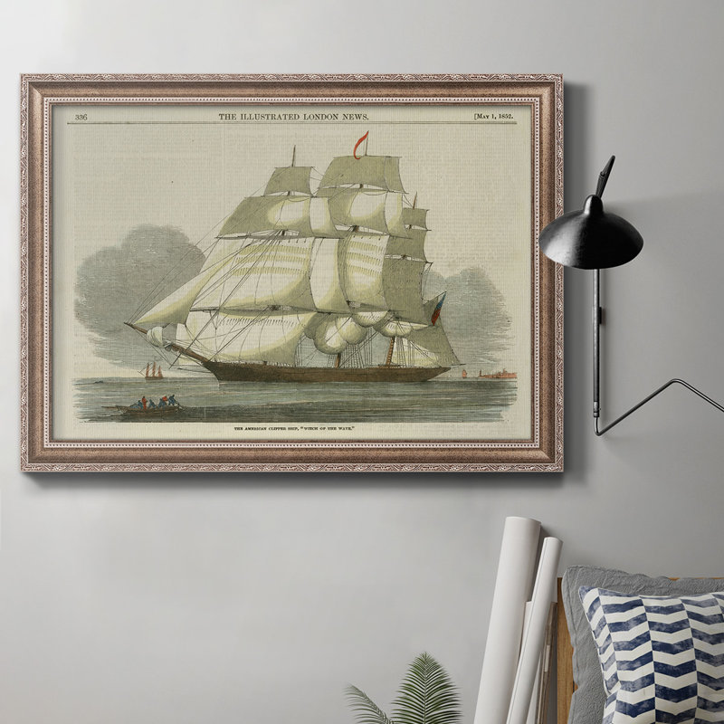 Antique Clipper Ship II - photographie encadrée sur toile, H 18 po x l 27 po x P 2,5 po