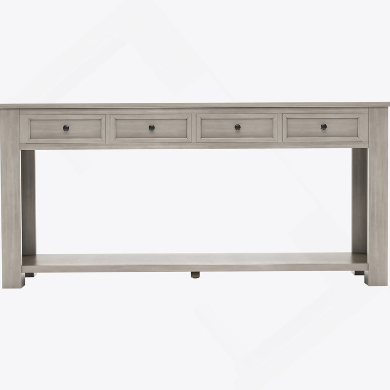 Console / canapé avec tiroirs de rangement et tablette inférieure pour le vestibule, Gris délavé
