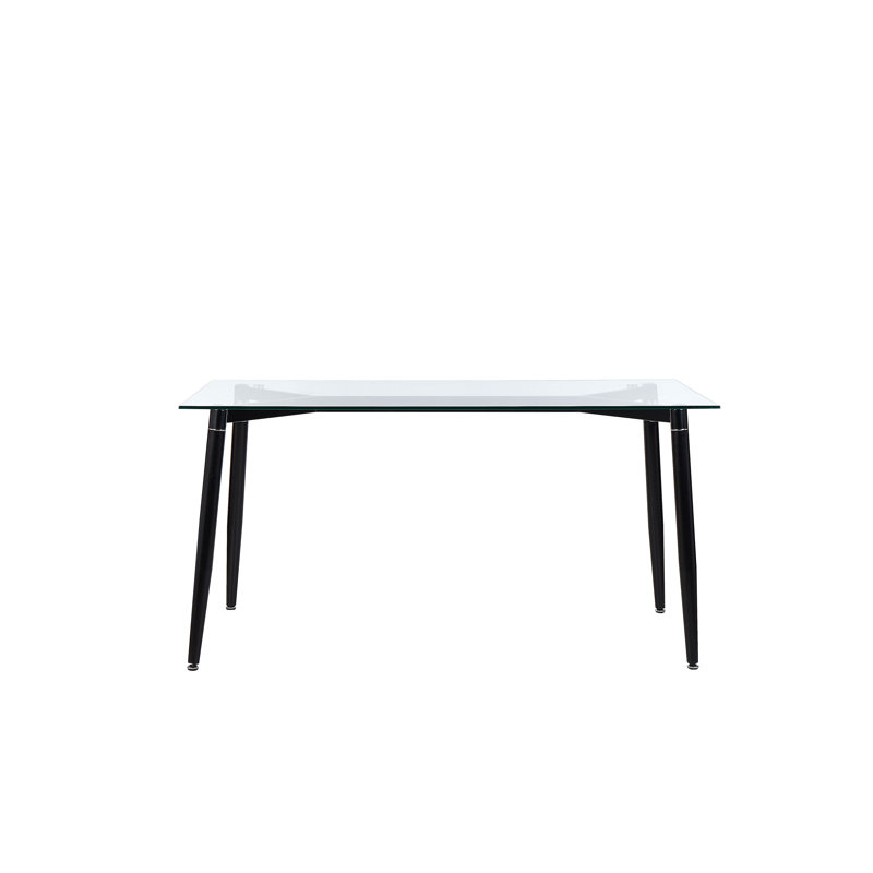 Totham Glass Top Metal Base Dining Table